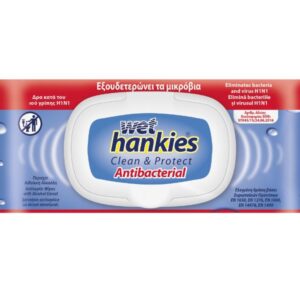 Αντισηπτικά μαντήλια Wet Hankies Antibacterial, κιβώτιο 16 συσκευασιών x 72 τεμ.